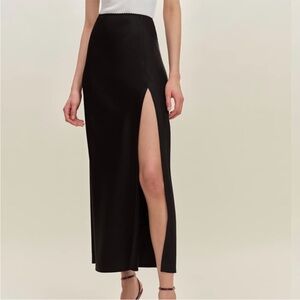 Reformation Layla satin skirt with slit